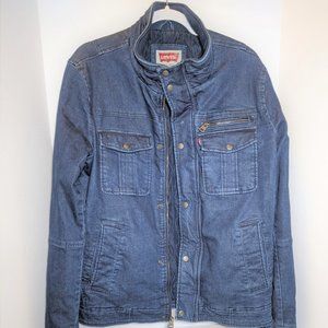 Levis Men's Size M Trucker Jacket Blue Denim Quilted Insulated Casual Work